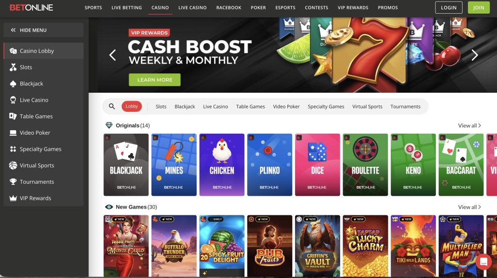 BetOnline Real Money Casino Online